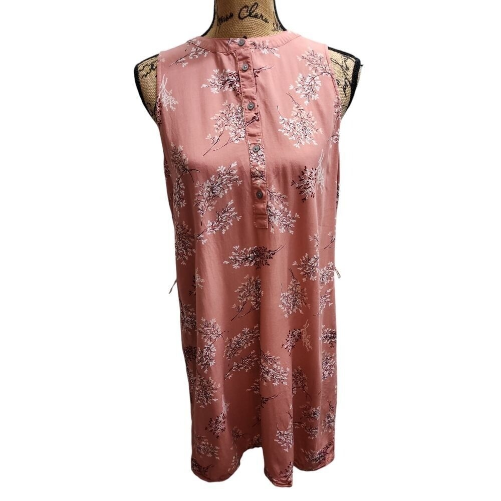 LOFT Outlet Floral‎ Print Sleeveless Blouse Romantic Summer Top Pink No Belt